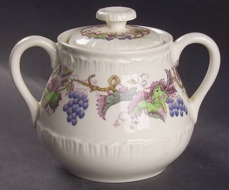 Old Vine Purple Multicolor Sugar Bowl & Lid