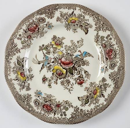 Oriental Pheasant Brown Multicolor Bread & Butter Plate