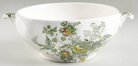 Oriental Pheasant Green Tureen No Lid