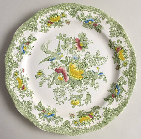 Oriental Pheasant Green 12" Chop Plate (Round Platter)