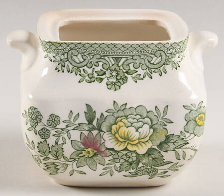 Oriental Pheasant Green Sugar Bowl No Lid