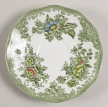 Oriental Pheasant Green Saucer