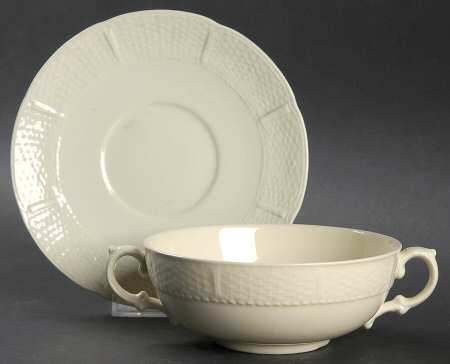 Osier Flat Cream Soup Bowl & Saucer Set