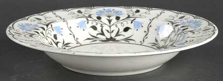 Papyrus Blue and Silver Rim Soup Bowl
