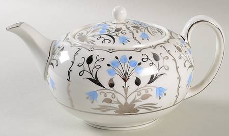 Papyrus Blue and Silver Teapot & Lid