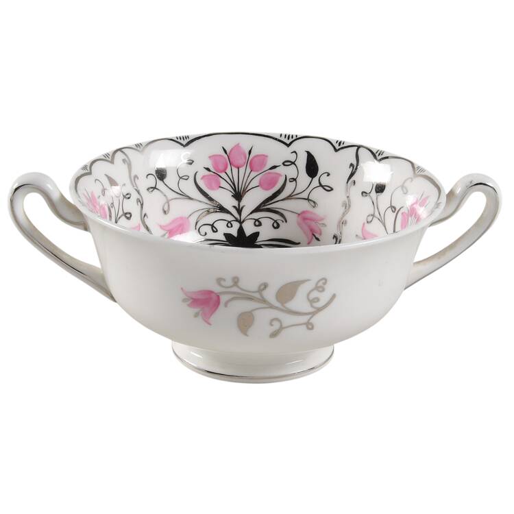Papyrus Pink Flat Cream Soup Bowl