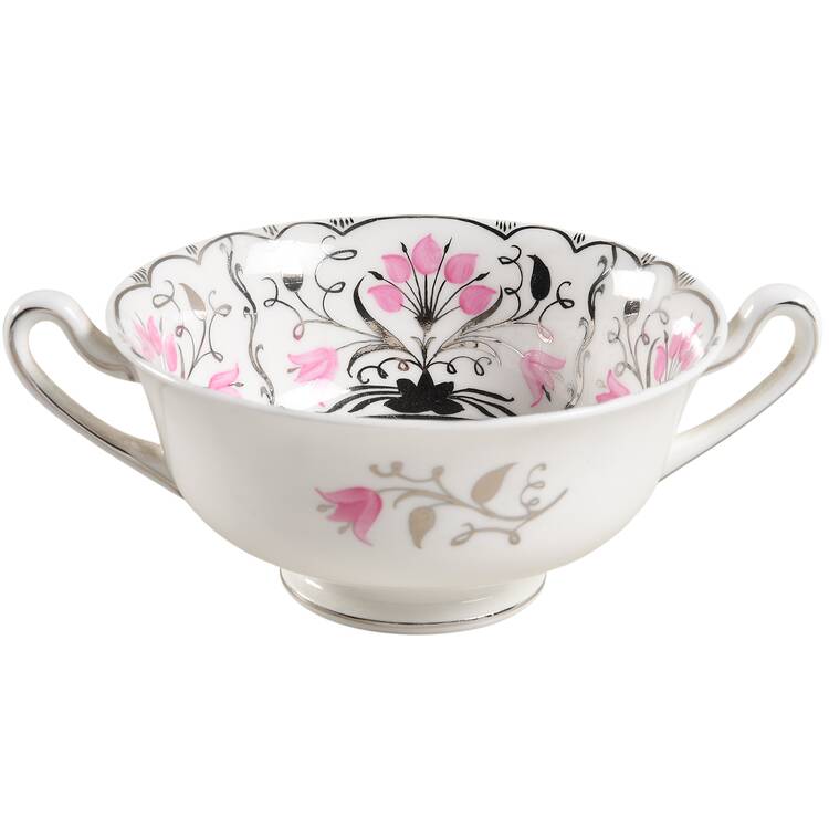 Papyrus Pink Flat Cream Soup Bowl