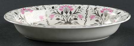 Papyrus Pink 10" Oval Vegetable Bowl
