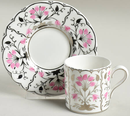 Papyrus Pink Bond Shape Demitasse Cup and Saucer Set