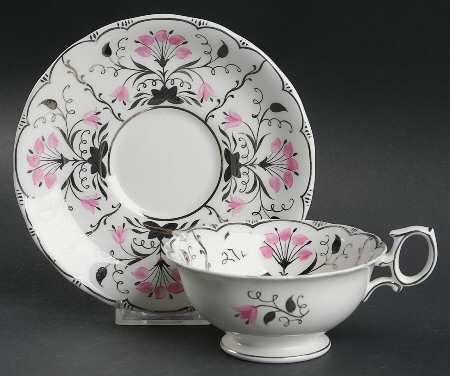 Papyrus Pink Footed Cup & Saucer Set