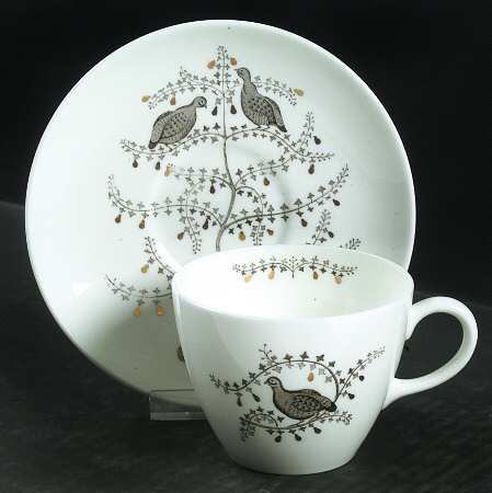 Partridge In A Pear Tree Flat Cup & Saucer Set