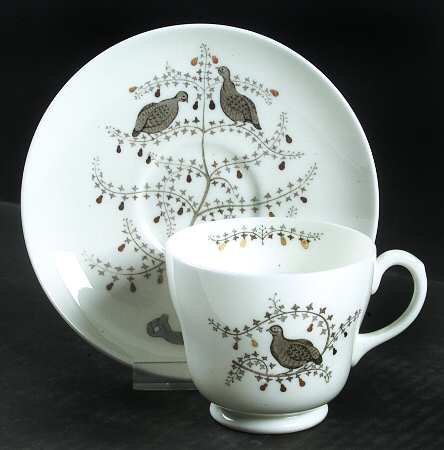 Partridge In A Pear Tree Footed Cup & Saucer Set