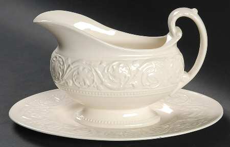 Patrician (Old, 1927-1986) Gravy Boat with Attached Underplate by Wedgwood