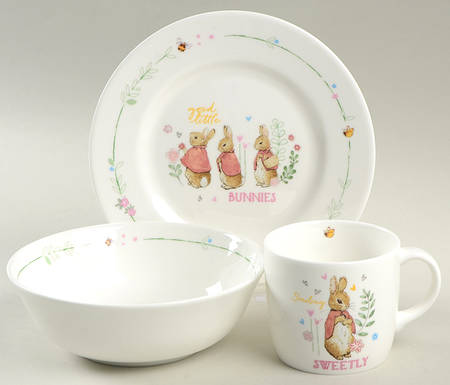 Peter Rabbit (3 Piece) Girl Child's Set (BBM27, CERM27, MUGM27)