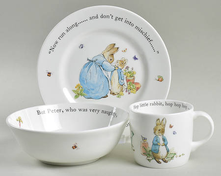 Peter Rabbit (3 Piece) Child's Set (BBM29, CERM29, MUG25A)