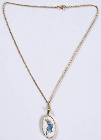 Peter Rabbit Goldplate Necklace with Pendant