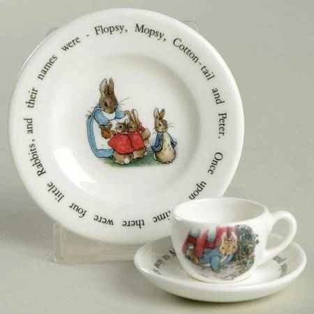 Peter Rabbit Miniature Cup & Saucer with Plate Set