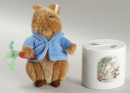 Peter Rabbit Oval Money Box & Plush Rabbit-Small Gift Set