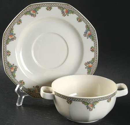 Pergola Flat Cream Soup Bowl & Saucer Set