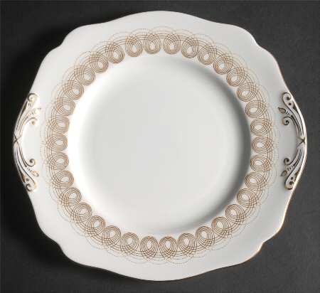 Persephone Gold Square Handled Cake Plate
