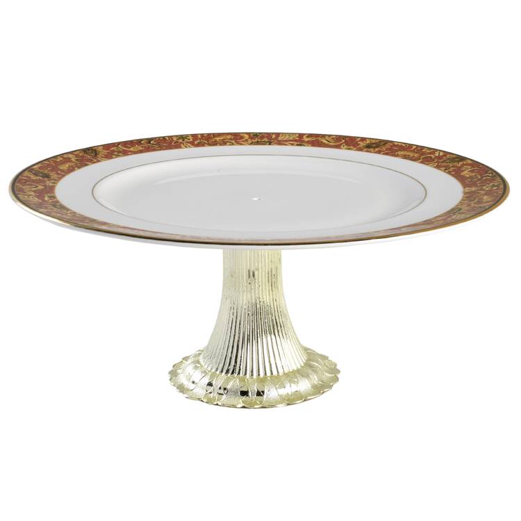 Persia (Newer, 1997) Cake Stand with 4"-5" Metal Pedestal  Hc