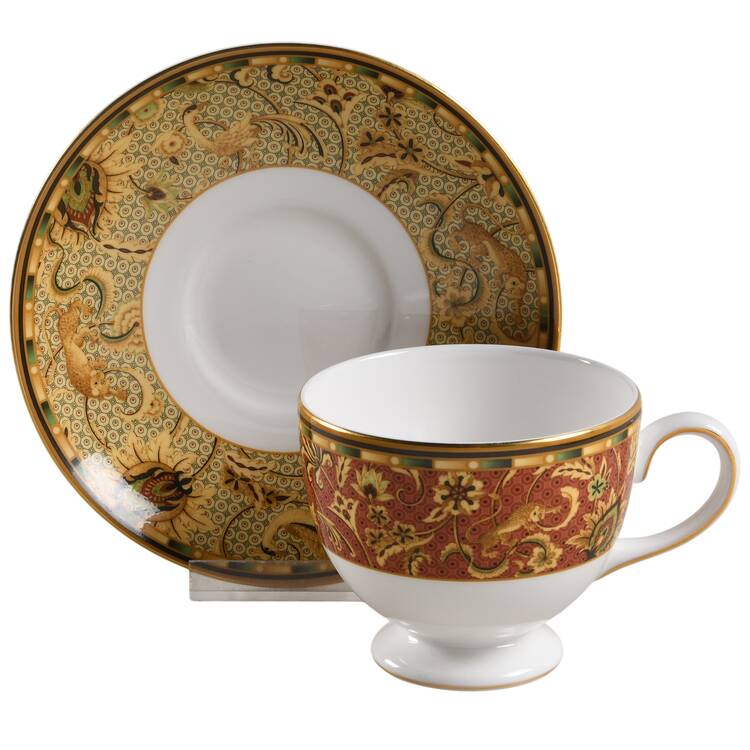 Persia (Newer, 1997) Leigh Shape Footed Cup & Saucer Set