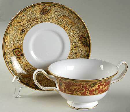 Persia (Newer, 1997) Footed Cream Soup Bowl & Saucer Set