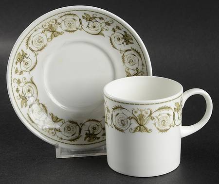 Perugia Can Shape Demitasse Cup and Saucer Set