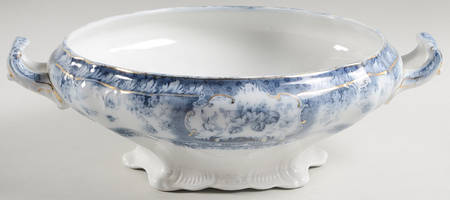 Phoebe Blue (Gold Accents, Gold Trim) Tureen No Lid
