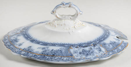 Phoebe Blue (Gold Accents, Gold Trim) Lid for Tureen