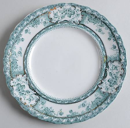 Phoebe Blue Green (Gold Accents, No Trim) Salad Plate