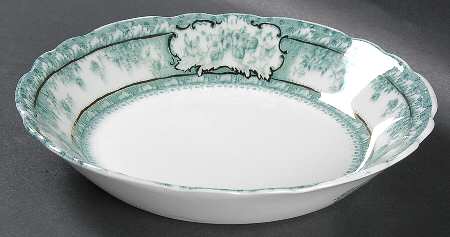 Phoebe Blue Green (Gold Accents, No Trim) Coupe Soup Bowl