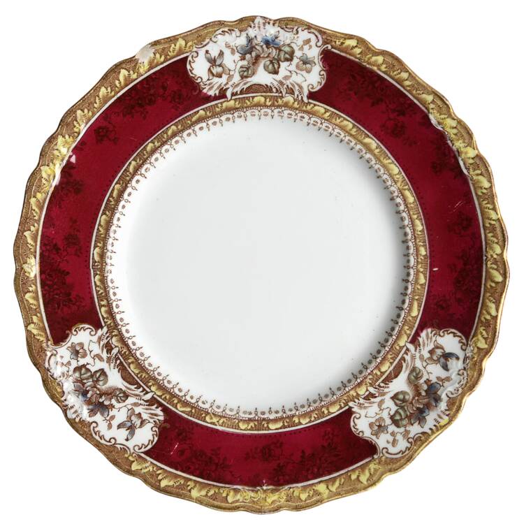 Phoebe Multicolor (Maroon Panels) Salad Plate by Wedgwood