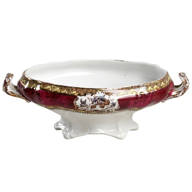 Phoebe Multicolor (Maroon Panels) Sauce Boat No Lid by Wedgwood