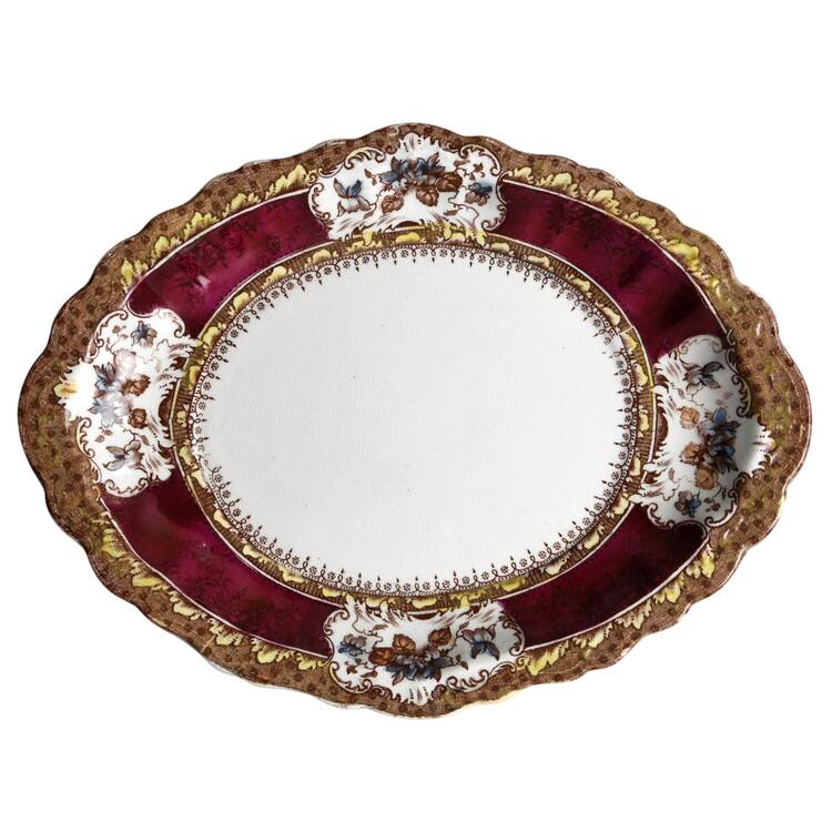 Phoebe Multicolor (Maroon Panels) Relish/Gravy Underplate by Wedgwood