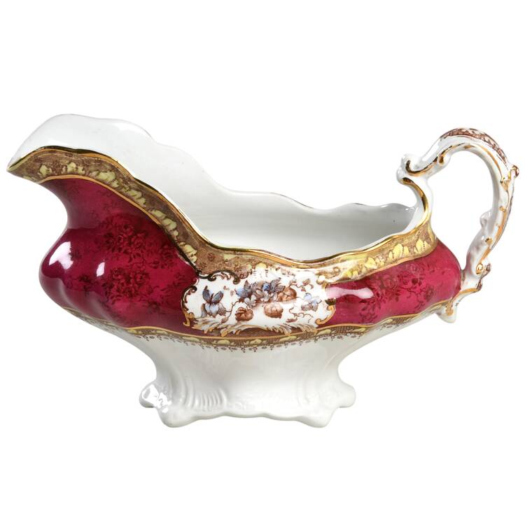 Phoebe Multicolor (Maroon Panels) Gravy Boat by Wedgwood