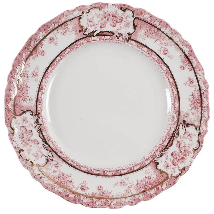 Phoebe Pink (Gold Accents, No Trim) Dessert/Pie Plate