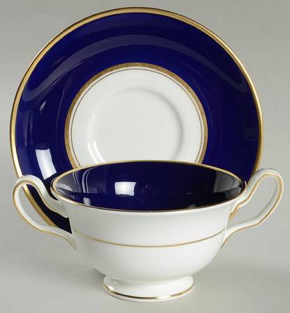 Piccadilly Footed Cream Soup Bowl & Saucer Set