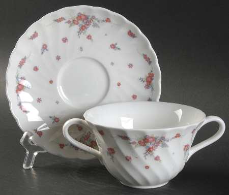 Picardy Flat Cream Soup Bowl & Saucer Set
