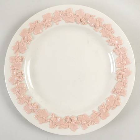 Pink On Cream Color (Plain edge) Salad Plate