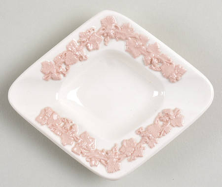 Pink On Cream Color (Plain edge) 4" Ashtray