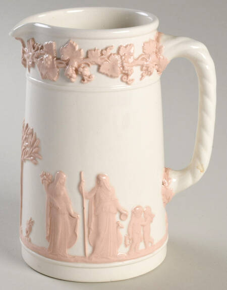 Pink On Cream Color (Plain edge) 14 Oz Jug