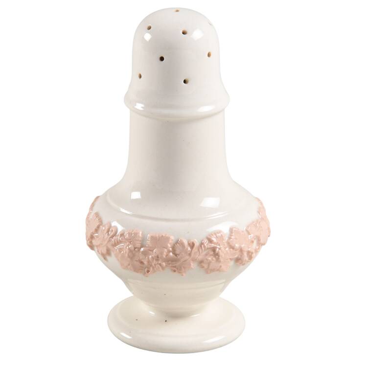 Pink On Cream Color (Plain edge) Salt Shaker