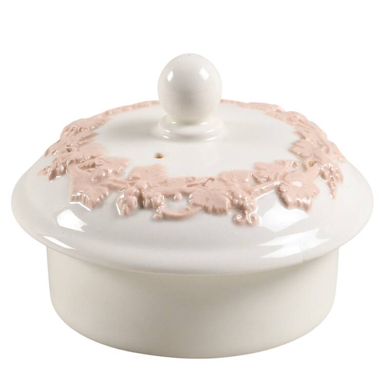 Pink On Cream Color (Plain edge) Lid for Coffee Pot
