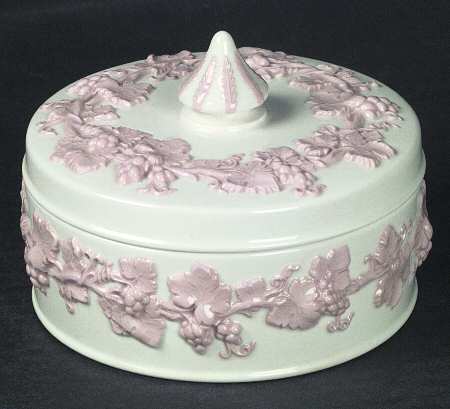 Pink On Cream Color (Plain edge) Large Spiked Knob Box