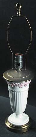 Pink On Cream Color (Plain edge) Electric Lamp No Shade