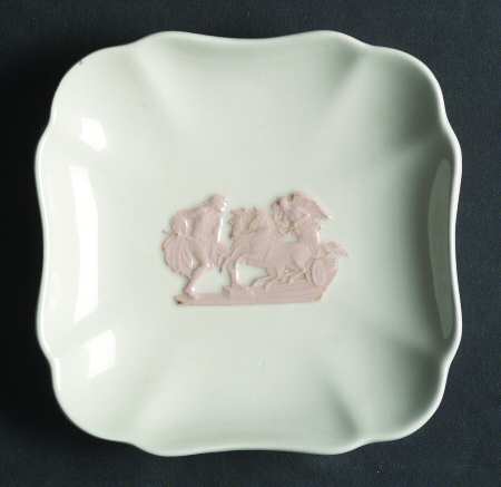 Pink On Cream Color (Plain edge) Nut Dish