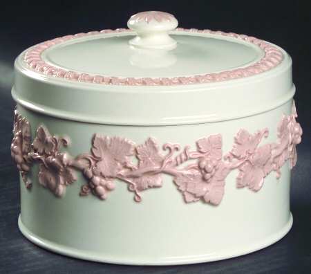 Pink On Cream Color (Plain edge) Bon Bon & Lid