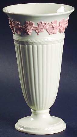 Pink On Cream Color (Plain edge) 6" Vase