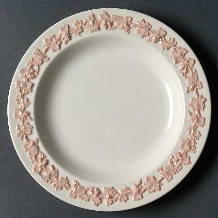 Pink On Cream Color (Plain edge) Bread & Butter Plate